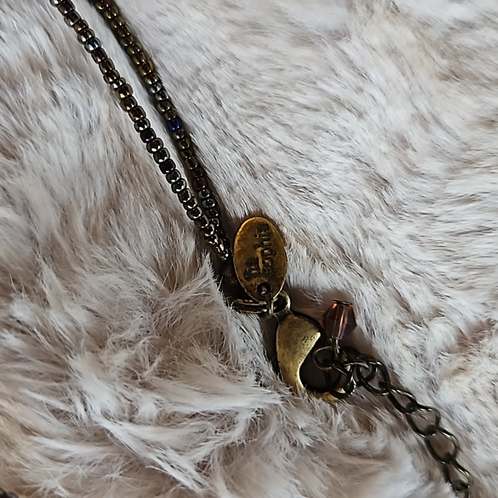 Lia Sophia red and bronze necklace - Picture 3 of 4